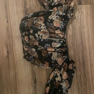 Off the shoulder or shoulder less crop top